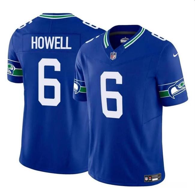 Youth Seattle Seahawks #6 Sam Howell Royal 2023 F.U.S.E. Throwback Vapor Limited Football Stitched Jersey